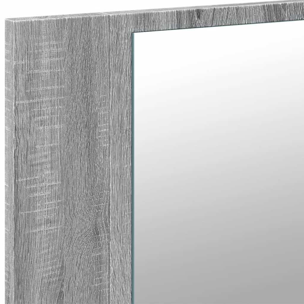 Armadietto a Specchio con LED Grigio Sonoma 80x12x45cm Acrilico - homemem39