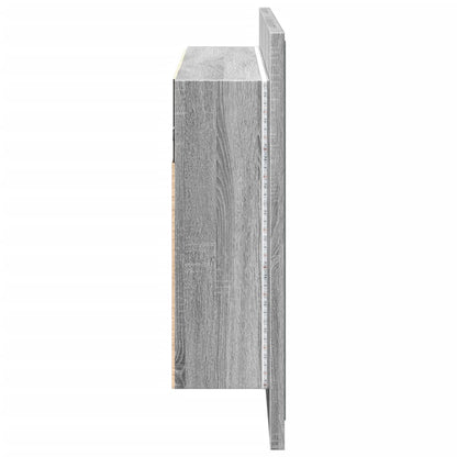 Armadietto a Specchio con LED Grigio Sonoma 90x12x45cm Acrilico - homemem39