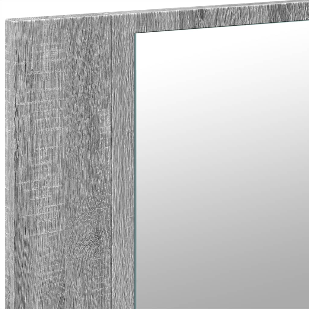 Armadietto a Specchio con LED Grigio Sonoma 90x12x45cm Acrilico - homemem39