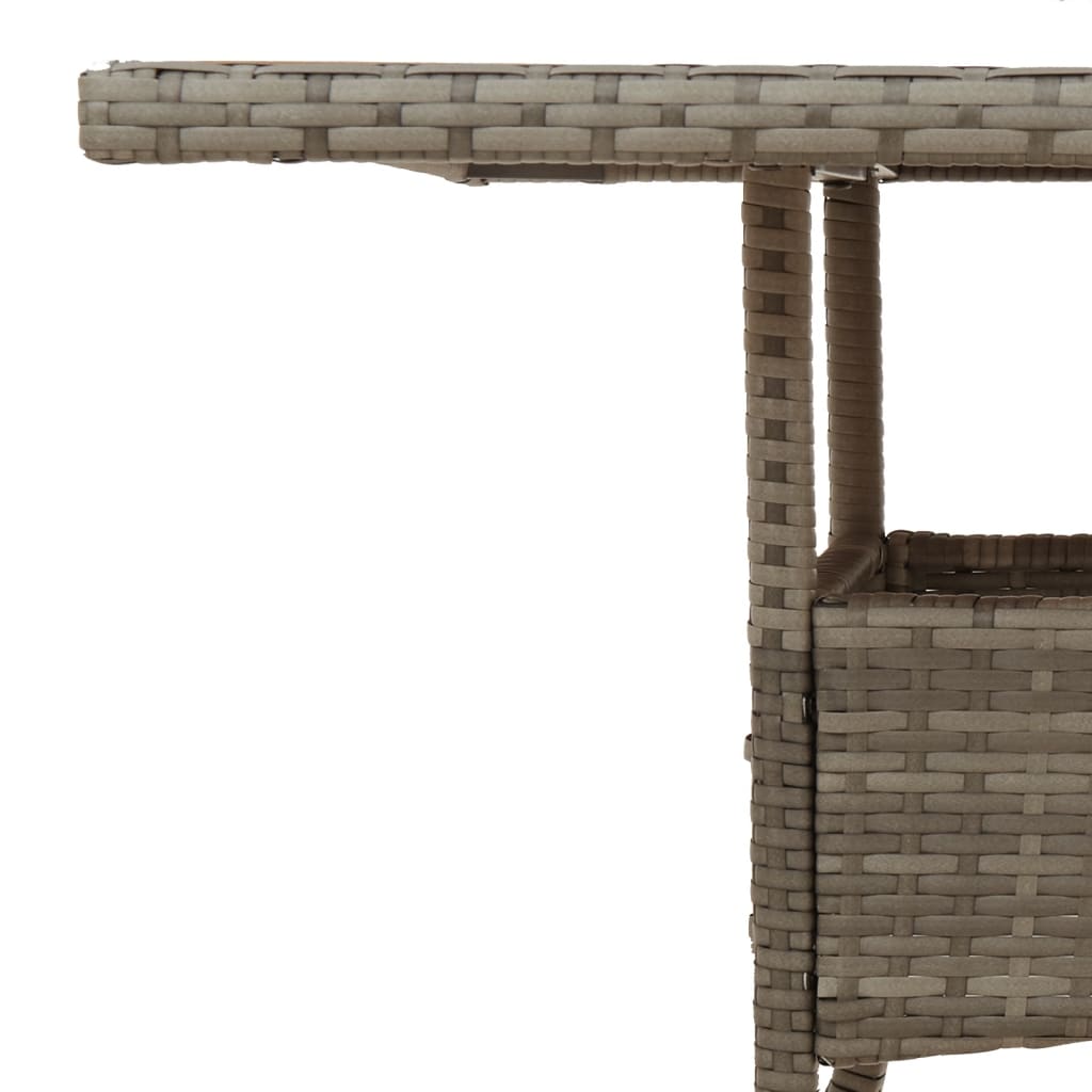 Tavolo Giardino Piano Legno Acacia Grigio 80x80x75cm Polyrattan