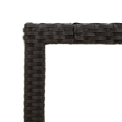 Tavolo Giardino Piano Legno Acacia Nero 90x90x75 cm Polyrattan