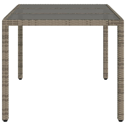 Tavolo da Giardino Piano in Vetro Grigio 150x90x75cm Polyrattan