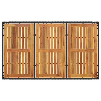Tavolo Giardino Piano Legno Acacia Nero 150x90x75 cm Polyrattan | homemem39