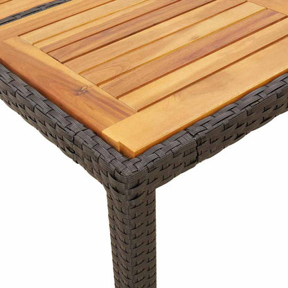 Tavolo Giardino Piano Legno Acacia Nero 150x90x75 cm Polyrattan | homemem39