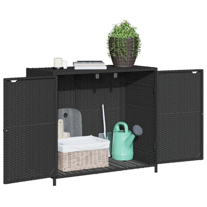 Armadietto Portaoggetti da Giardino Nero 83x45x76 cm Polyrattan - homemem39