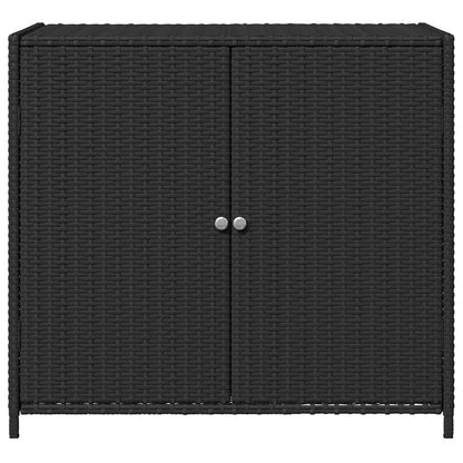 Armadietto Portaoggetti da Giardino Nero 83x45x76 cm Polyrattan - homemem39