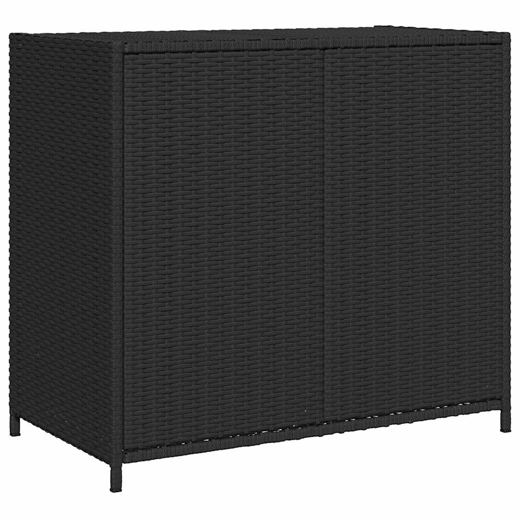 Armadietto Portaoggetti da Giardino Nero 83x45x76 cm Polyrattan - homemem39