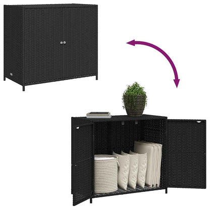 Armadietto Portaoggetti da Giardino Nero 83x45x76 cm Polyrattan - homemem39