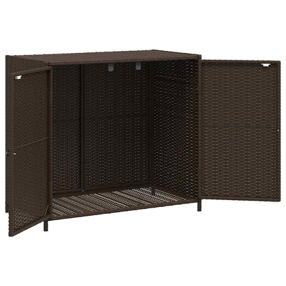 Armadietto Portaoggetti Giardino Marrone 83x45x76 cm Polyrattan - homemem39