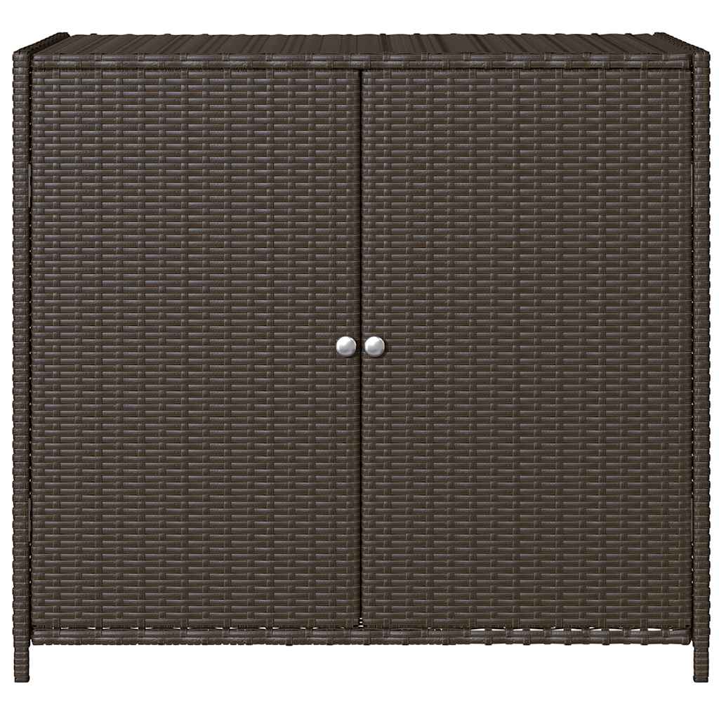 Armadietto Portaoggetti Giardino Marrone 83x45x76 cm Polyrattan - homemem39