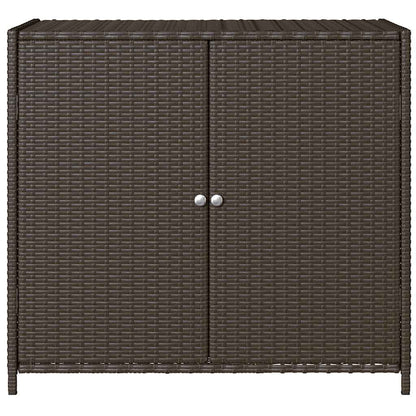 Armadietto Portaoggetti Giardino Marrone 83x45x76 cm Polyrattan - homemem39