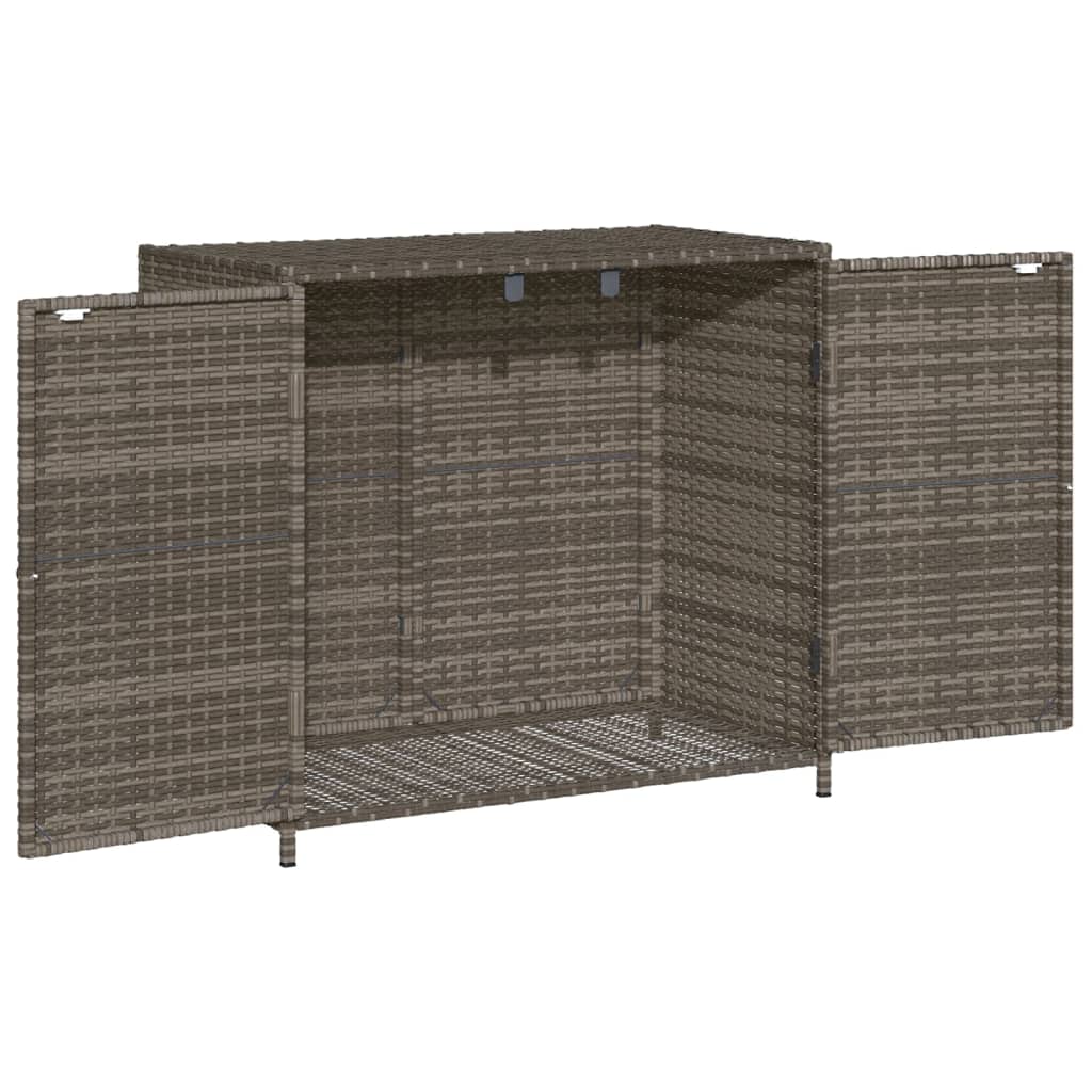 Armadietto Portaoggetti Giardino Grigio 83x45x76 cm Polyrattan