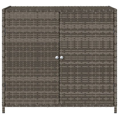 Armadietto Portaoggetti Giardino Grigio 83x45x76 cm Polyrattan