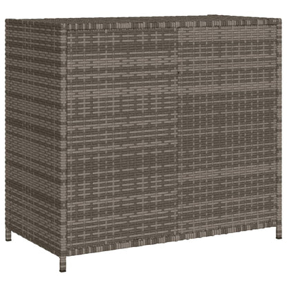 Armadietto Portaoggetti Giardino Grigio 83x45x76 cm Polyrattan