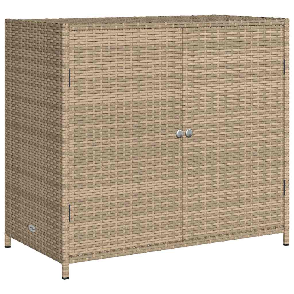 Armadietto Portaoggetti Giardino Beige 83x45x76 cm Polyrattan - homemem39