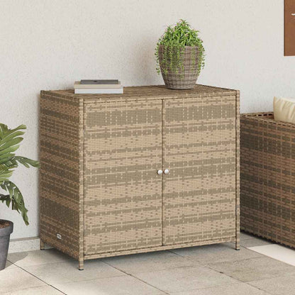 Armadietto Portaoggetti Giardino Beige 83x45x76 cm Polyrattan - homemem39