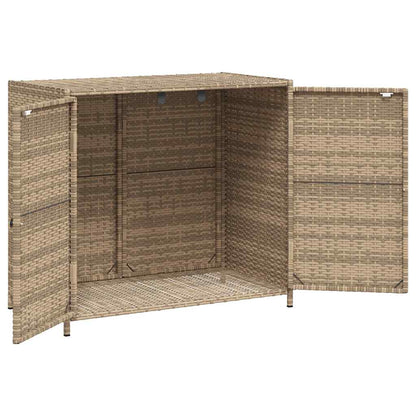Armadietto Portaoggetti Giardino Beige 83x45x76 cm Polyrattan - homemem39