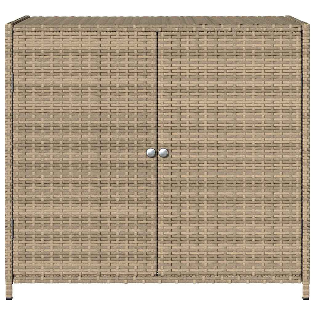 Armadietto Portaoggetti Giardino Beige 83x45x76 cm Polyrattan - homemem39