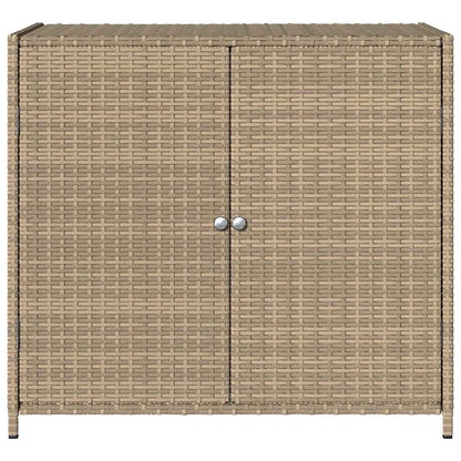 Armadietto Portaoggetti Giardino Beige 83x45x76 cm Polyrattan - homemem39