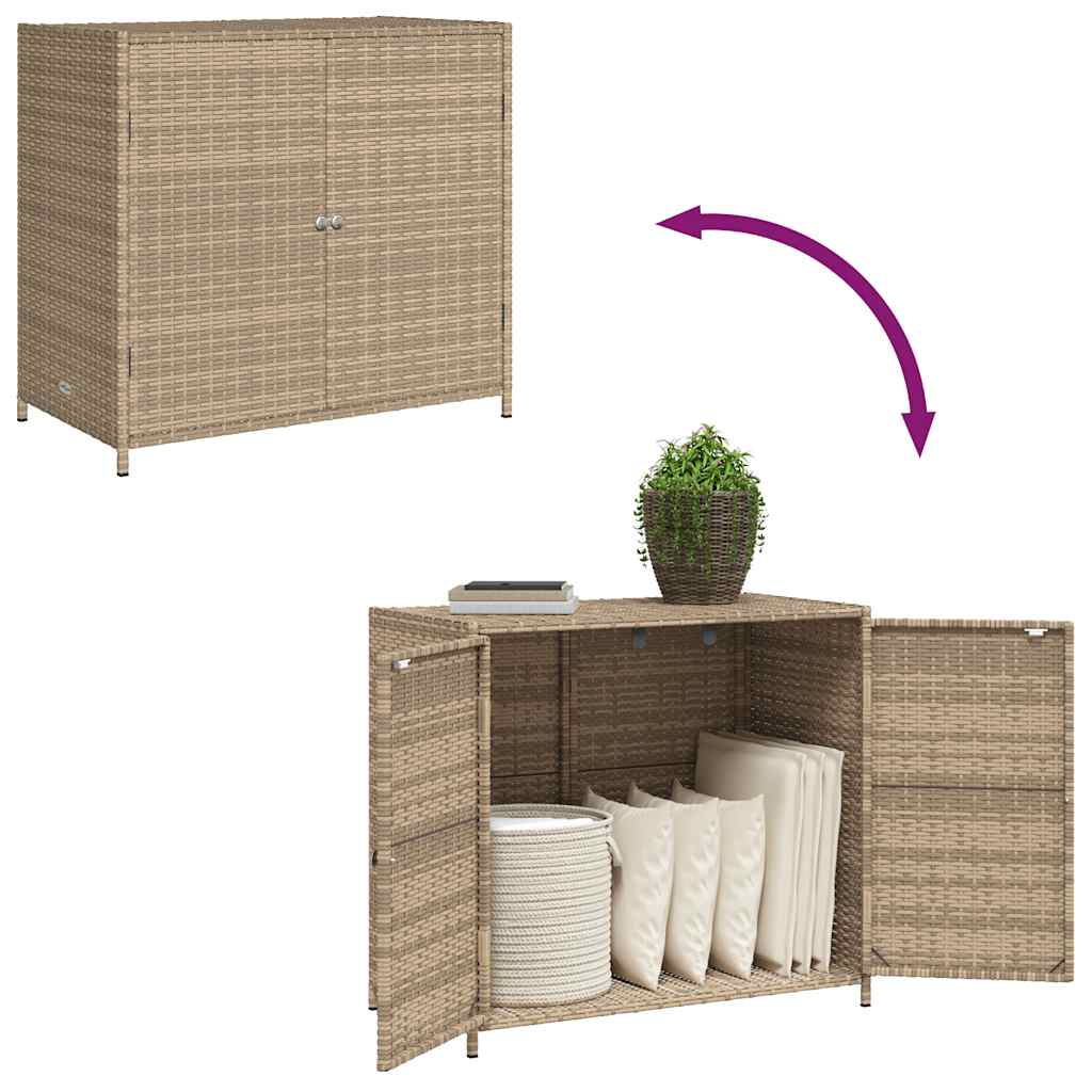 Armadietto Portaoggetti Giardino Beige 83x45x76 cm Polyrattan - homemem39