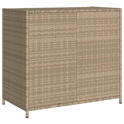 Armadietto Portaoggetti Giardino Beige 83x45x76 cm Polyrattan - homemem39
