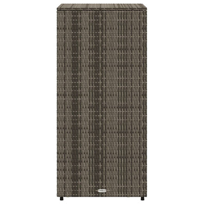 Armadietto Portaoggetti Giardino Grigio 50x55x115cm Polyrattan