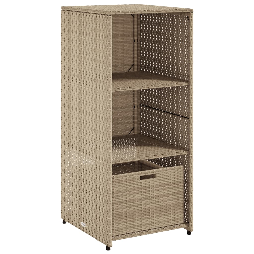Armadietto Portaoggetti Giardino Beige 50x55x115cm Polyrattan - homemem39