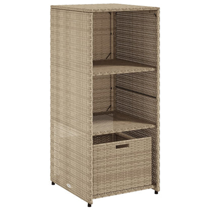 Armadietto Portaoggetti Giardino Beige 50x55x115cm Polyrattan - homemem39