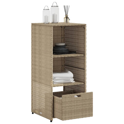 Armadietto Portaoggetti Giardino Beige 50x55x115cm Polyrattan - homemem39