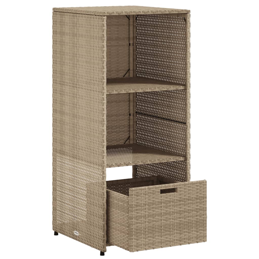 Armadietto Portaoggetti Giardino Beige 50x55x115cm Polyrattan - homemem39