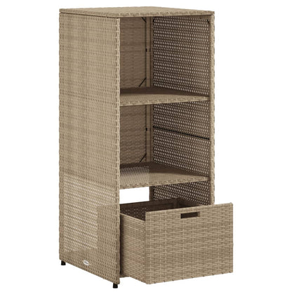 Armadietto Portaoggetti Giardino Beige 50x55x115cm Polyrattan - homemem39