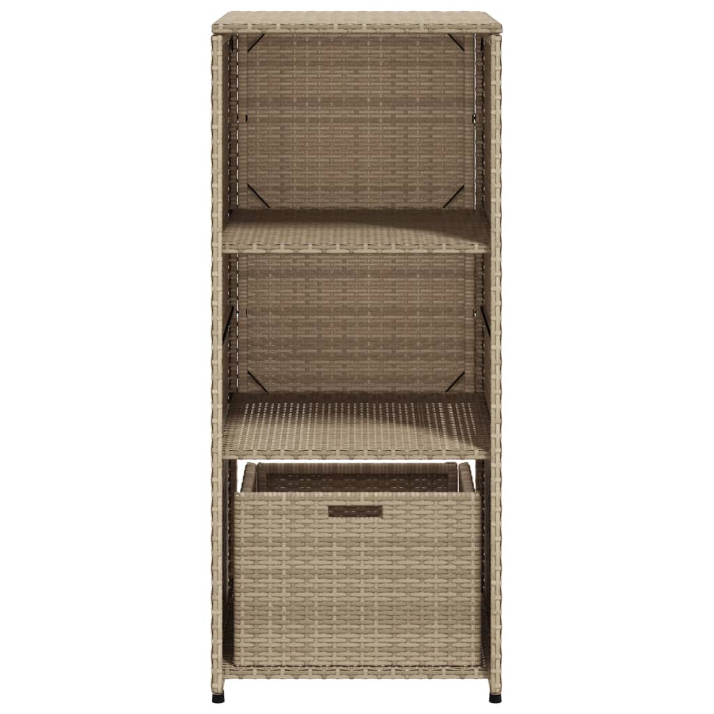 Armadietto Portaoggetti Giardino Beige 50x55x115cm Polyrattan - homemem39