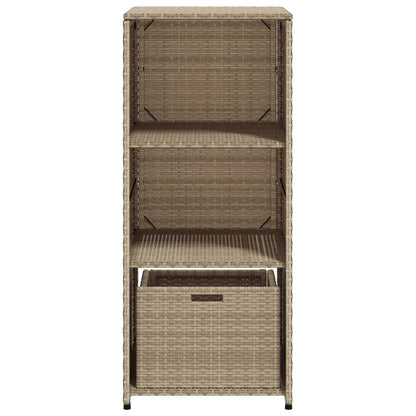 Armadietto Portaoggetti Giardino Beige 50x55x115cm Polyrattan - homemem39