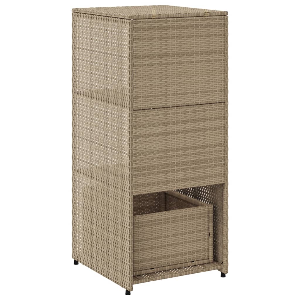 Armadietto Portaoggetti Giardino Beige 50x55x115cm Polyrattan - homemem39