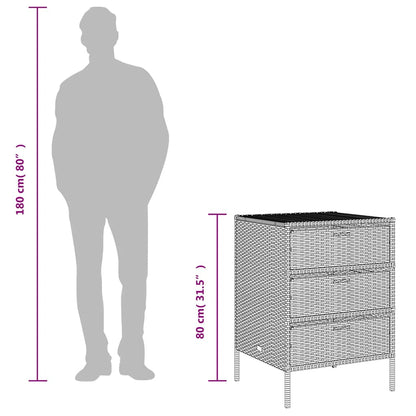Armadietto Portaoggetti da Giardino Nero 55x59x80cm Polyrattan - homemem39