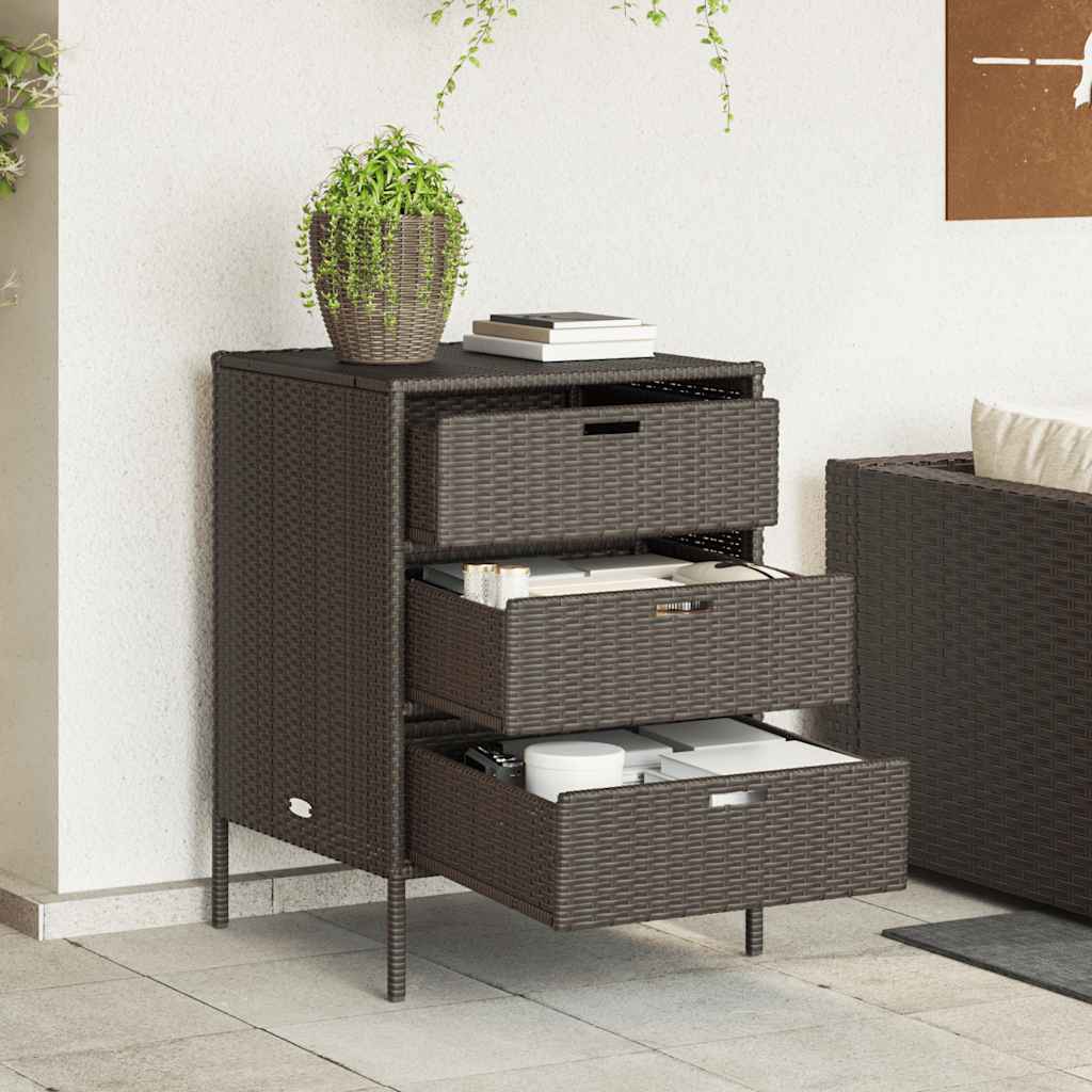 Armadietto Portaoggetti Giardino Marrone 55x59x80cm Polyrattan
