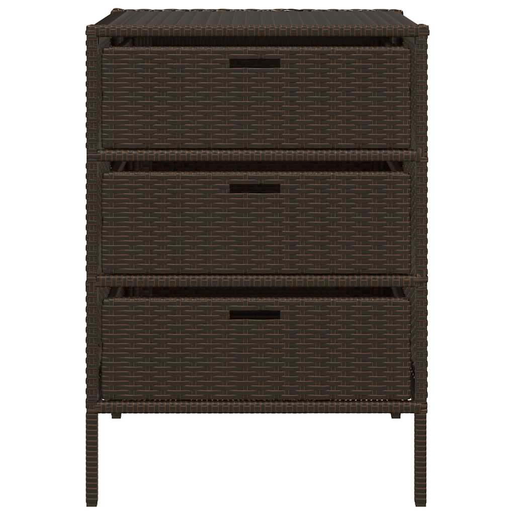 Armadietto Portaoggetti Giardino Marrone 55x59x80cm Polyrattan