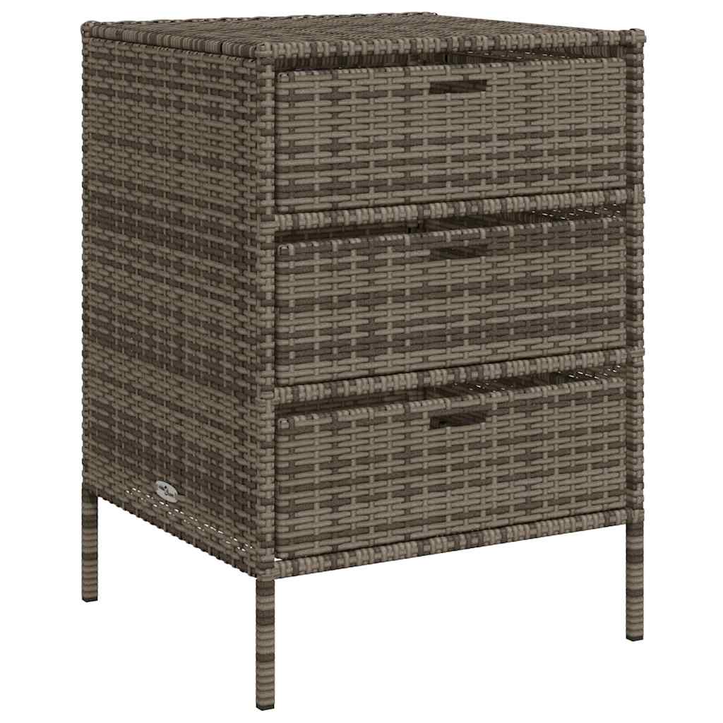 Armadietto Portaoggetti Giardino Grigio 55x59x80cm Polyrattan - homemem39