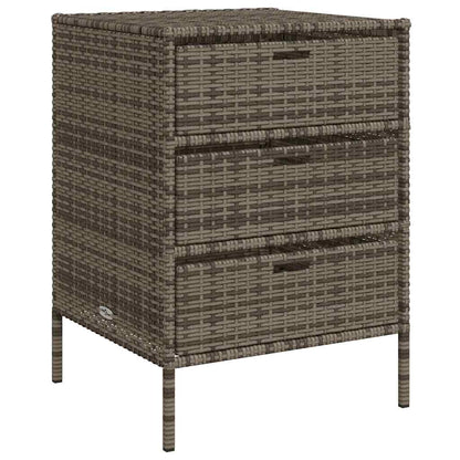 Armadietto Portaoggetti Giardino Grigio 55x59x80cm Polyrattan - homemem39