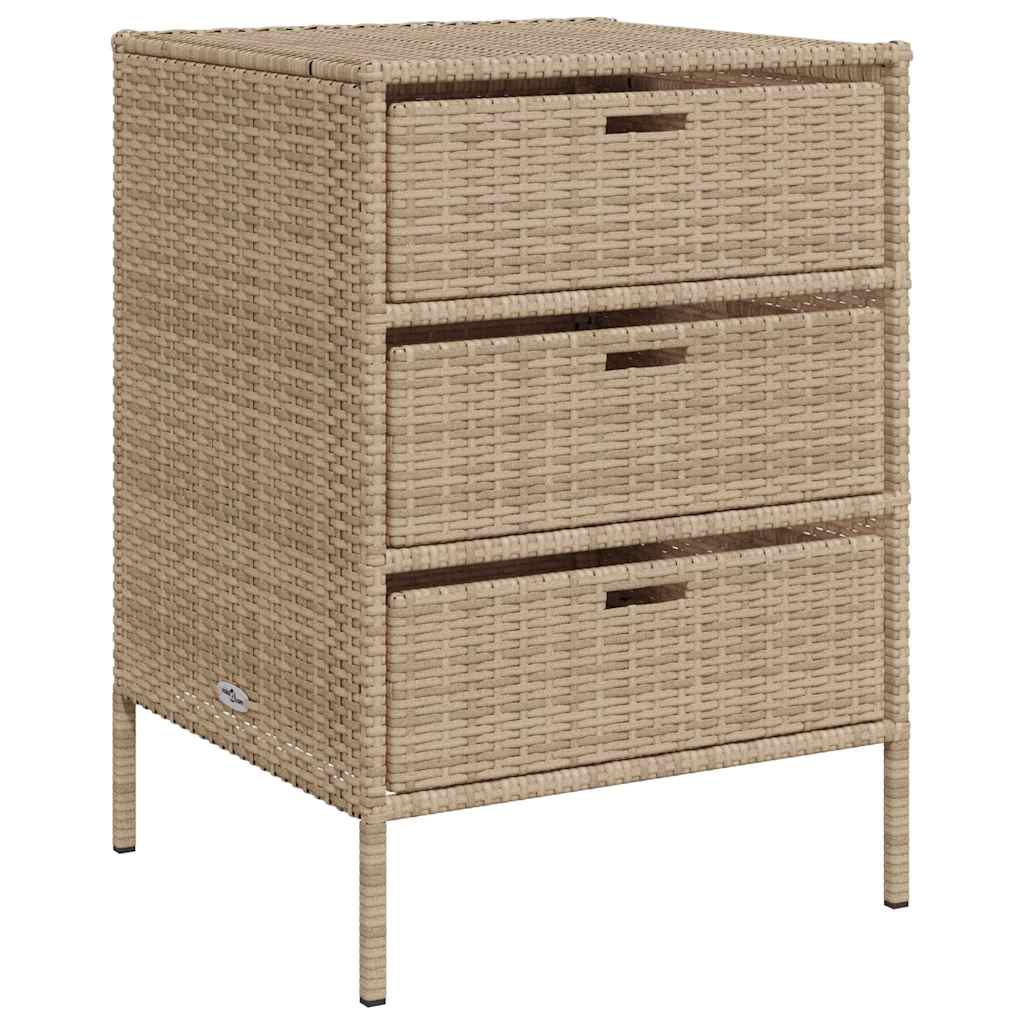 Armadietto Portaoggetti da Giardino Beige 55x59x80cm Polyrattan - homemem39