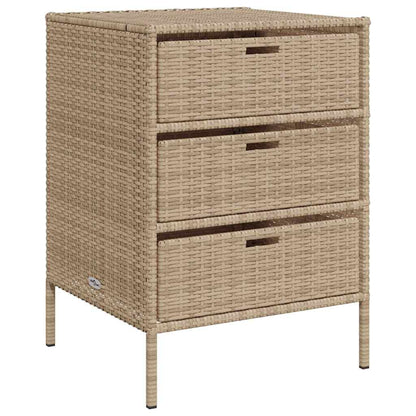 Armadietto Portaoggetti da Giardino Beige 55x59x80cm Polyrattan - homemem39
