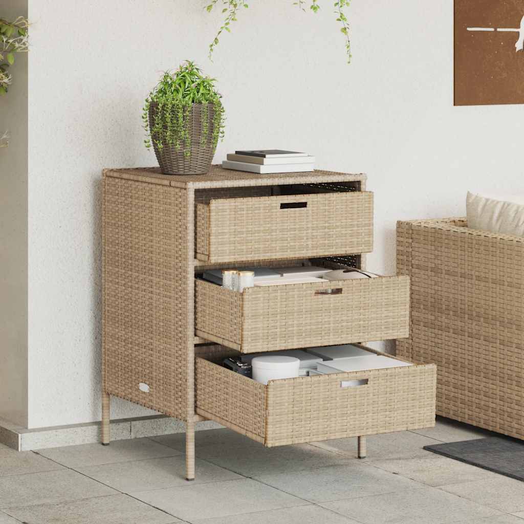 Armadietto Portaoggetti da Giardino Polyrattan