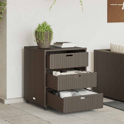 Armadietto Portaoggetti Giardino Marrone 55x59x69cm Polyrattan - homemem39