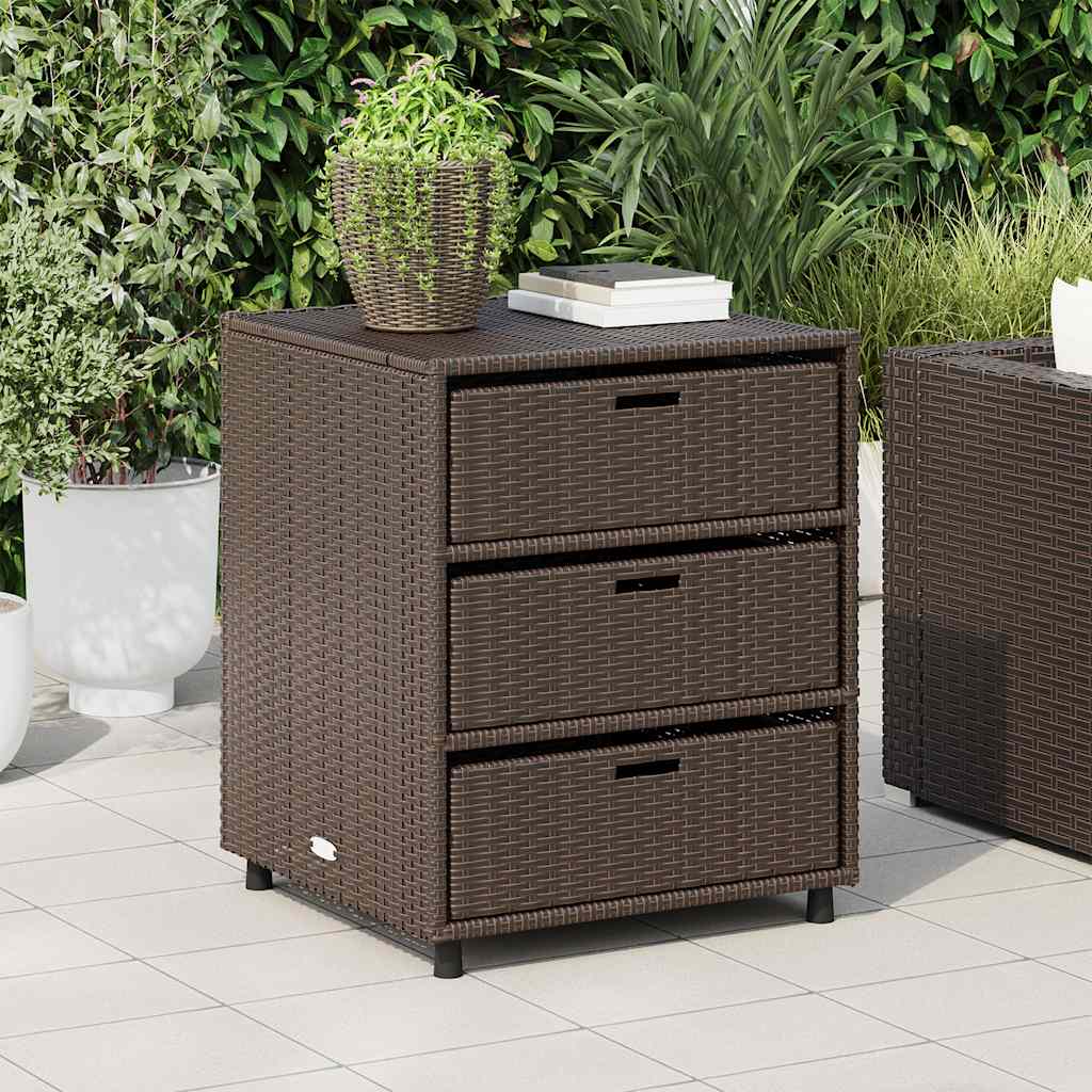 Armadietto Portaoggetti Giardino Marrone 55x59x69cm Polyrattan - homemem39
