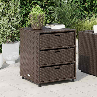 Armadietto Portaoggetti Giardino Marrone 55x59x69cm Polyrattan - homemem39