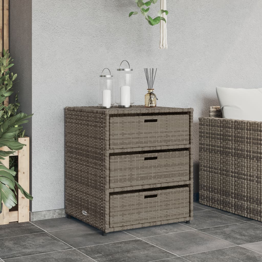 Armadietto Portaoggetti Giardino Grigio 55x59x69cm Polyrattan - homemem39