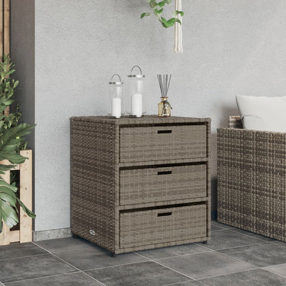 Armadietto Portaoggetti Giardino Grigio 55x59x69cm Polyrattan - homemem39