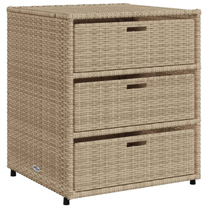 Armadietto Portaoggetti da Giardino Beige 55x59x69cm Polyrattan - homemem39