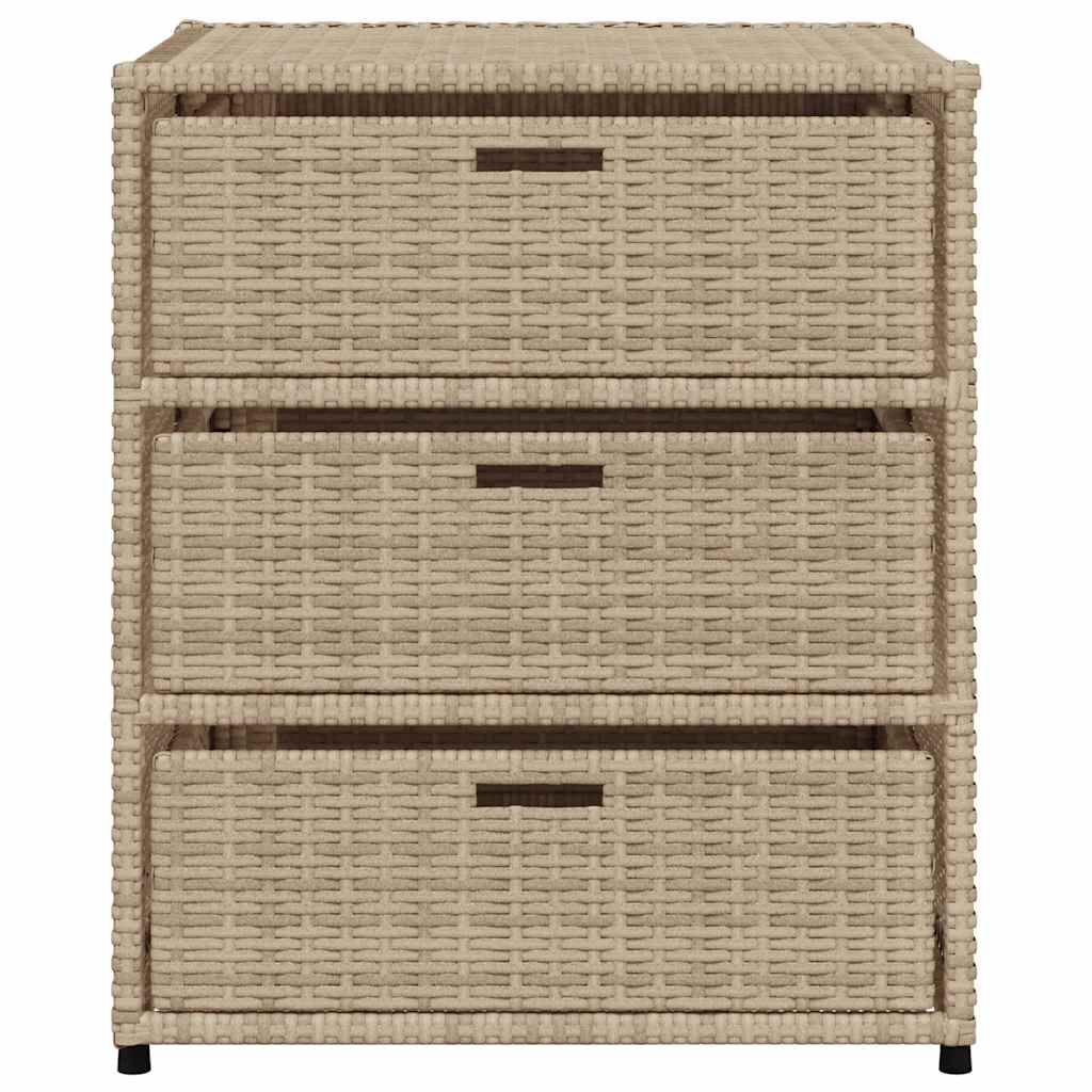 Armadietto Portaoggetti da Giardino Beige 55x59x69cm Polyrattan - homemem39