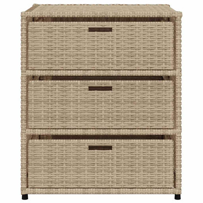 Armadietto Portaoggetti da Giardino Beige 55x59x69cm Polyrattan - homemem39